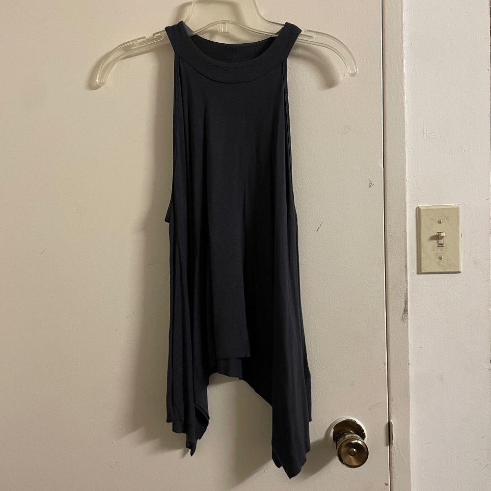 AE Soft & Sexy Black Halter Flowy Muscle Tank Top (S)